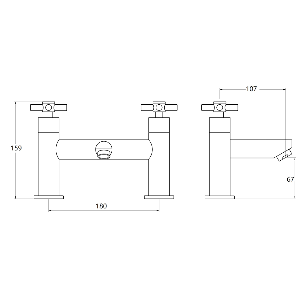Vellamo Cross Bath Filler - Crosshead Handles