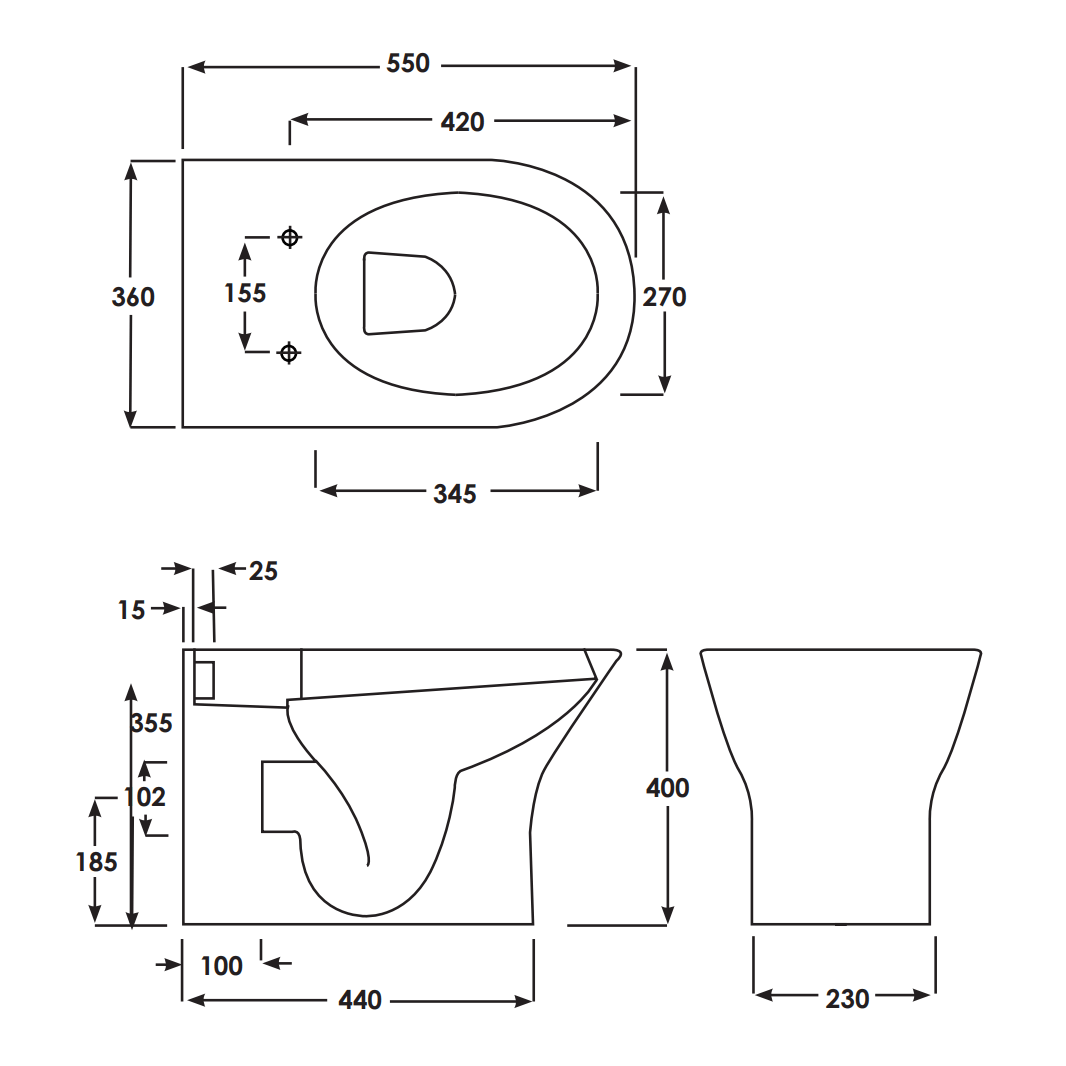 RAK Resort Back to Wall Rimless Toilet with Soft Close Seat