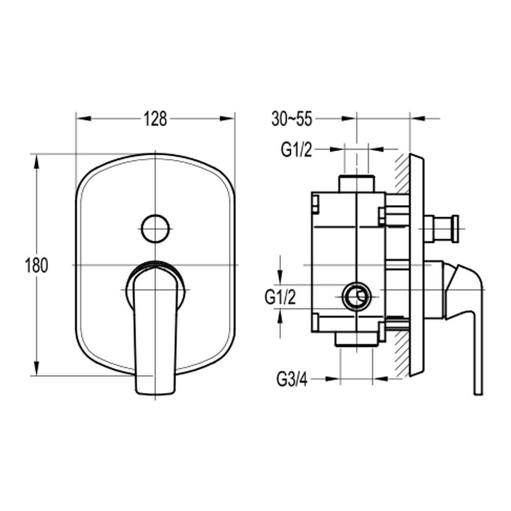 Flova Fusion 2 Outlet Concealed Manual Mixer Valve with Easyfit SmartBOX