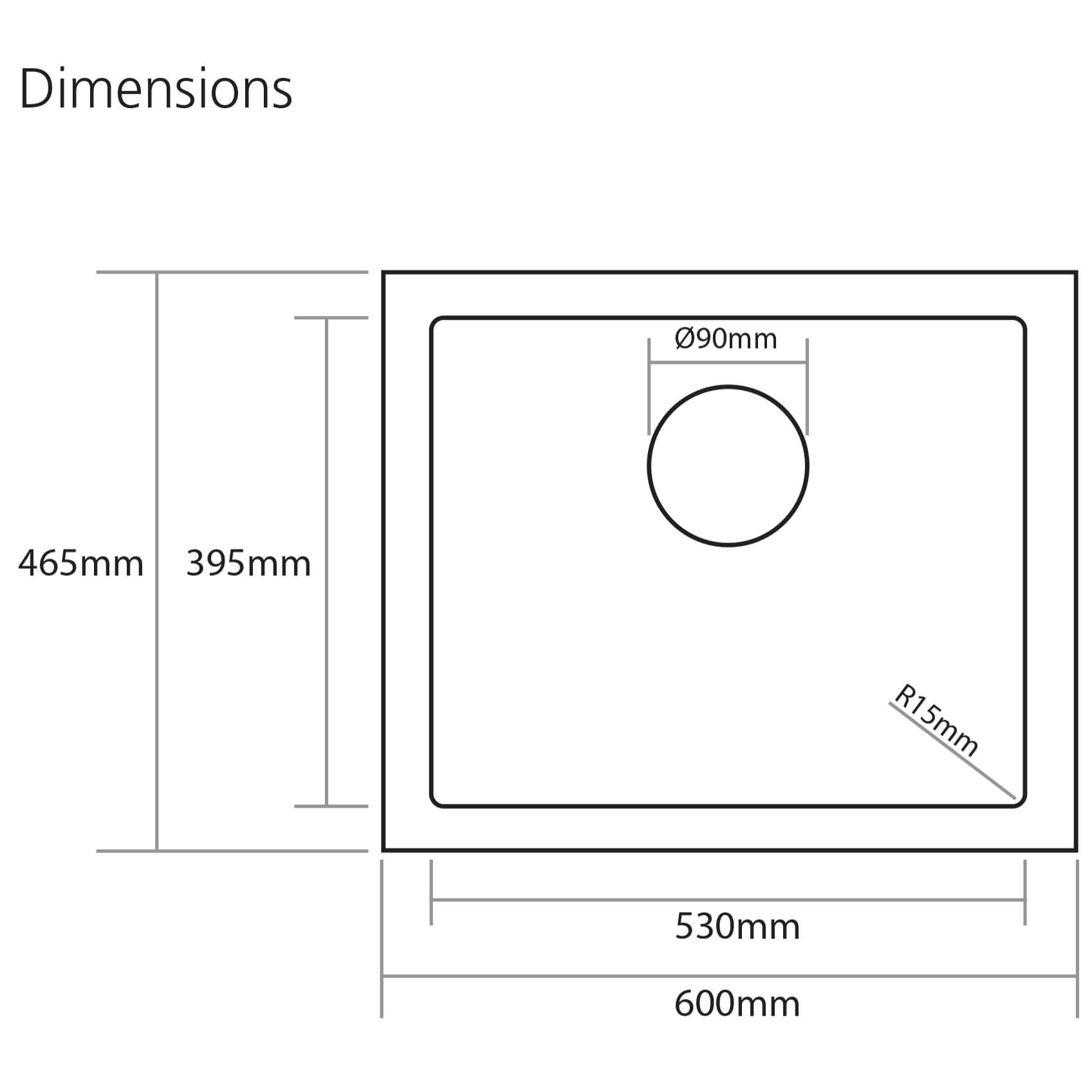Caple Single Bowl Brushed Stainless Steel Belfast Kitchen Sink & Waste Kit - 600 x 465mm