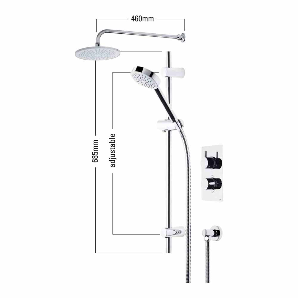 Roper Rhodes Event Round Dual Function Shower System With Fixed Shower Head