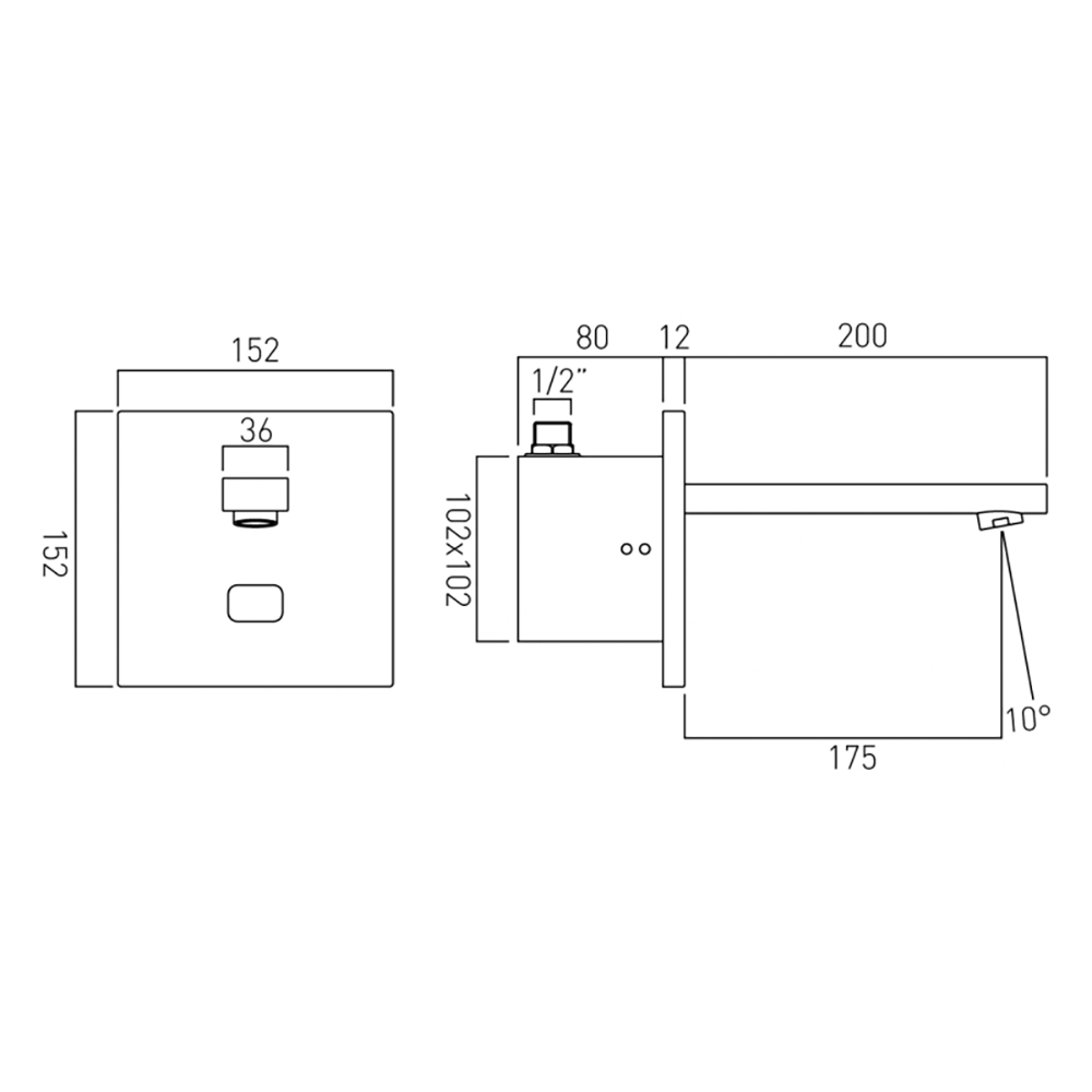 Vado I-tech Wall Mounted Notion Infrared Basin Mixer