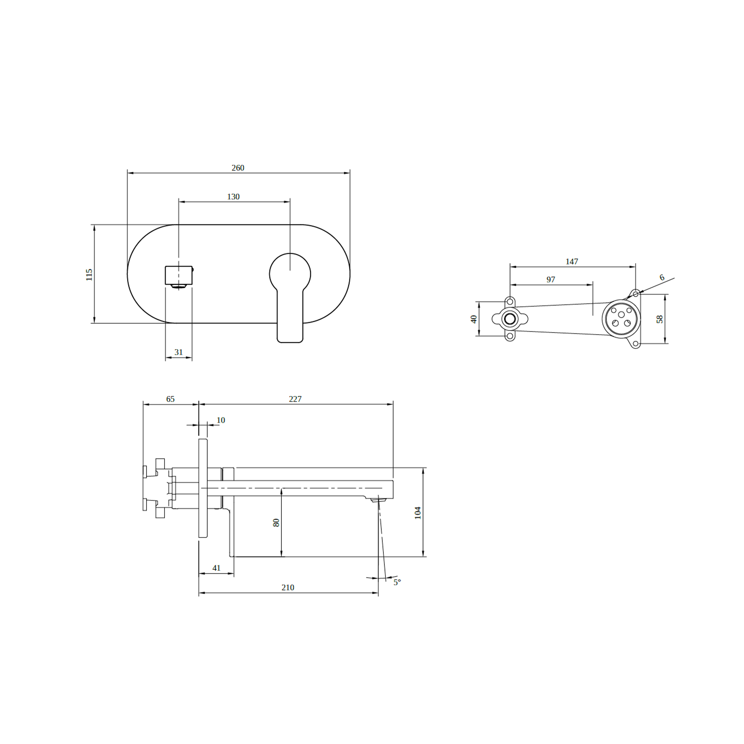 Villeroy & Boch Architectura Wall Mounted Basin Mixer Tap & Easy Installation Box