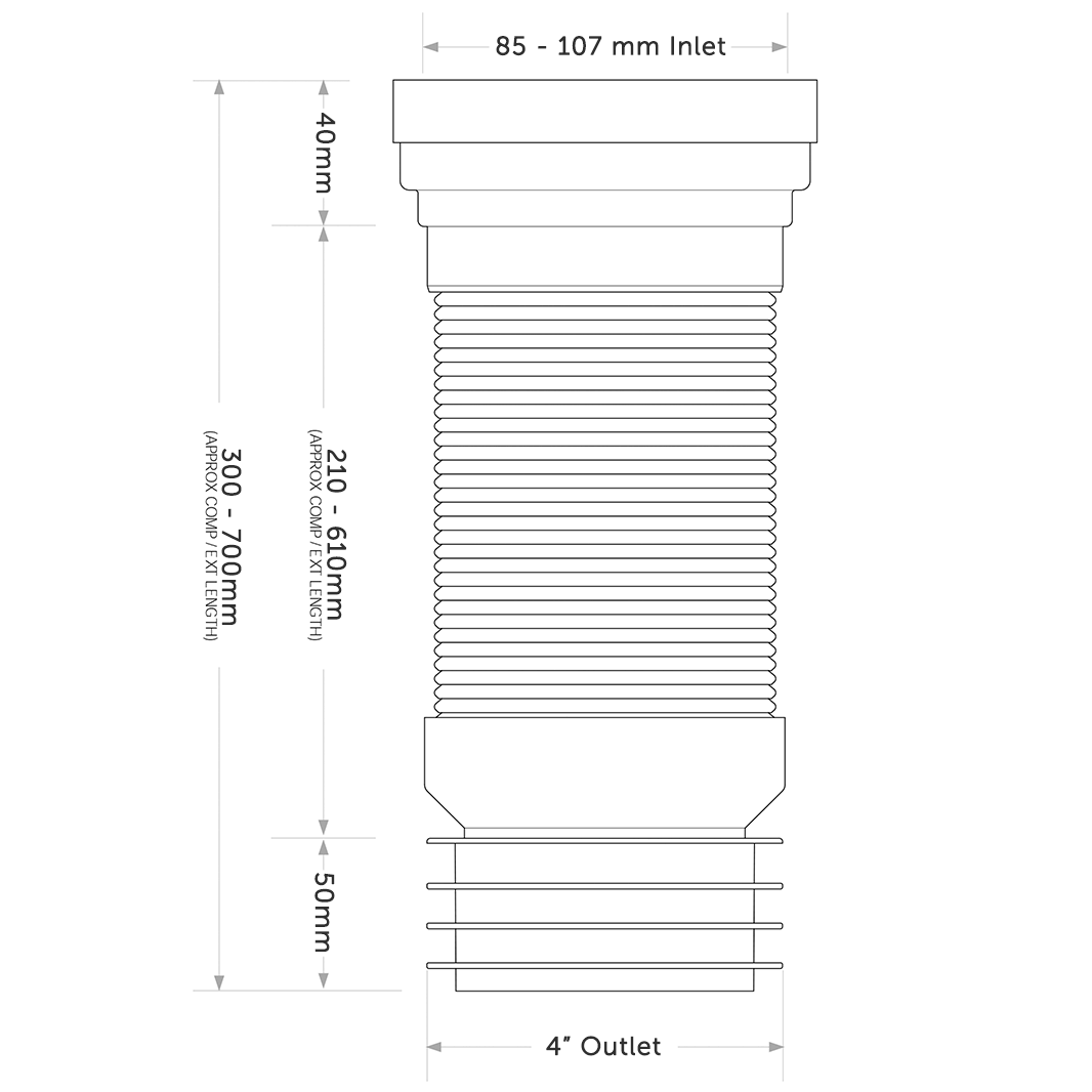Flexible Toilet Pan Waste Connector