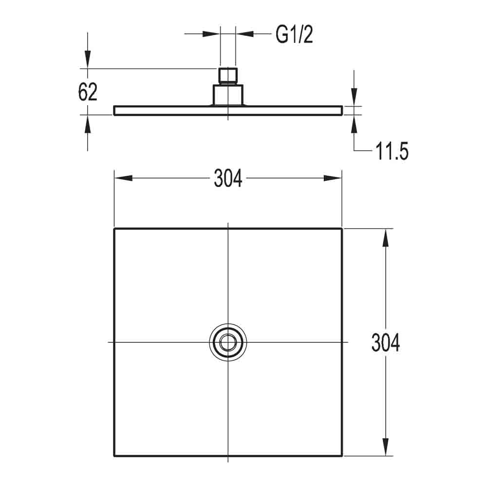 Flova Design 300mm Square Rainshower Head