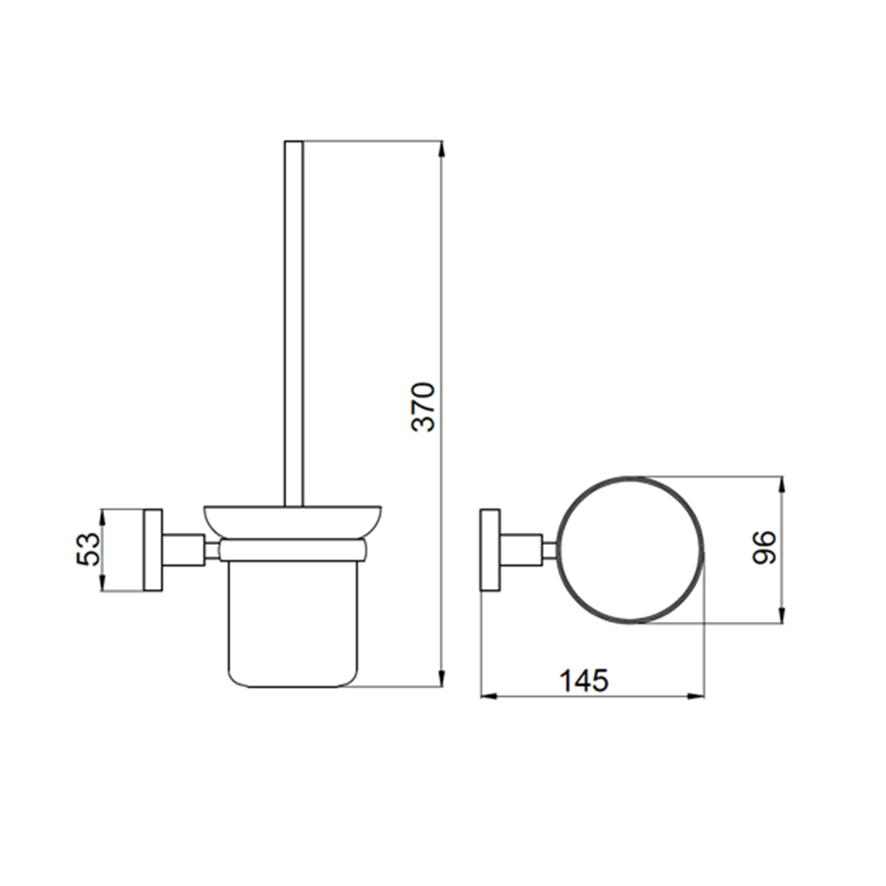 VOS Toilet Brush Holder - Matt Black