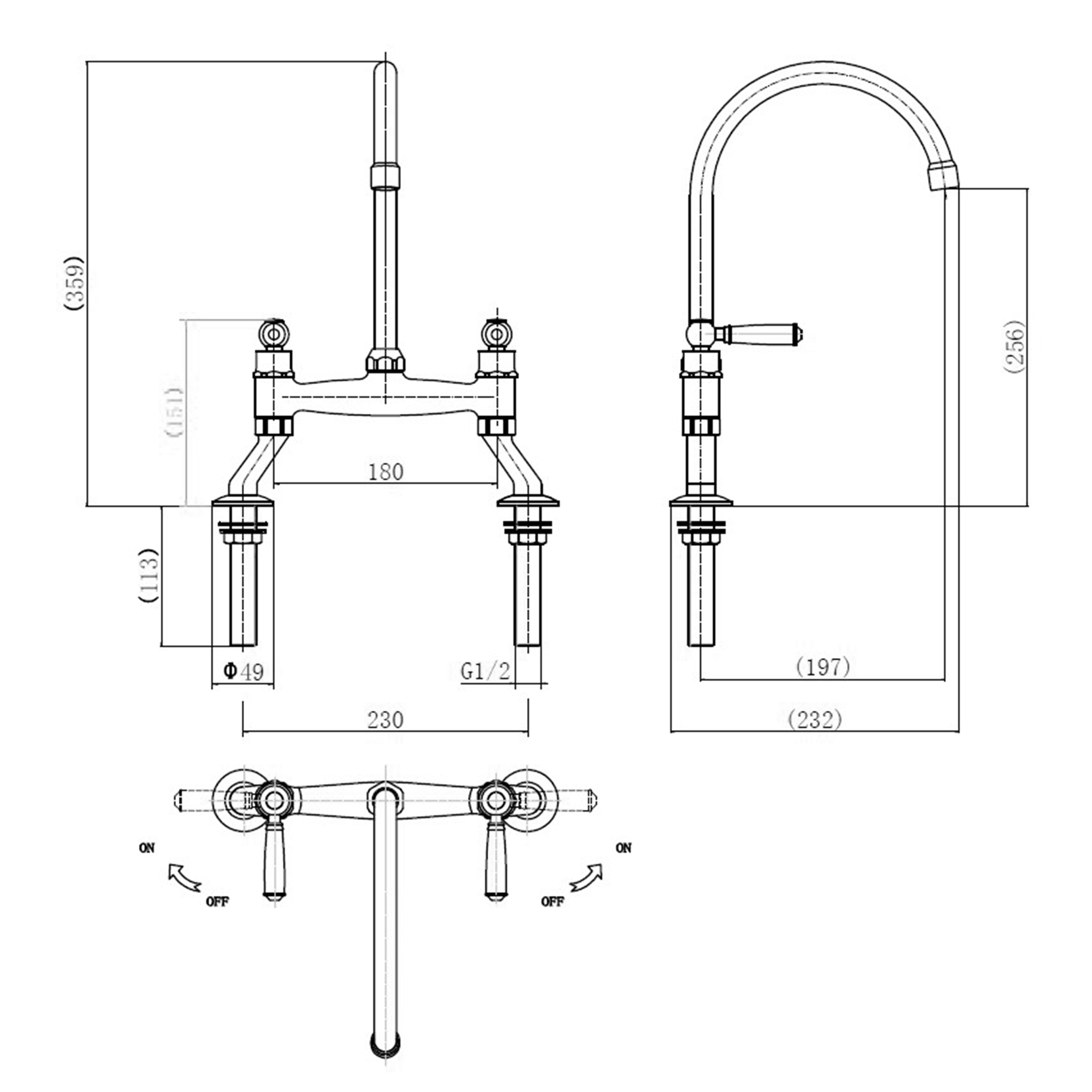 Rangemaster Traditional Belfast Bridge Kitchen Sink Mixer Tap