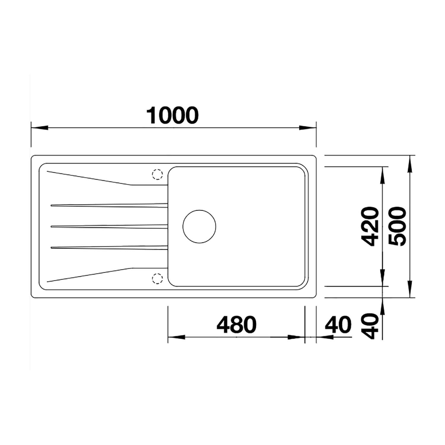 Blanco Sona XL 6 S 1 Bowl Inset Silgranit Composite Kitchen Sink & Waste with Reversible Drainer - 1000 x 500mm