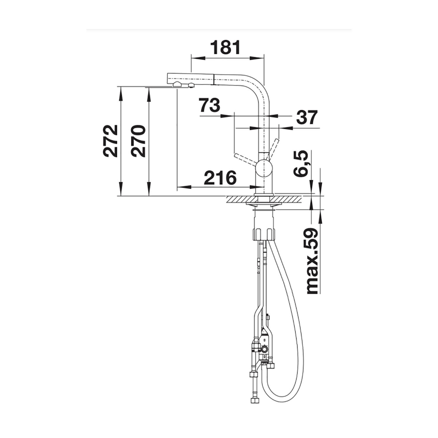 Blanco Fontas-S II 3-in-1 Warm, Cold and Filtered Cold Water Mono Pull Out Kitchen Mixer Tap