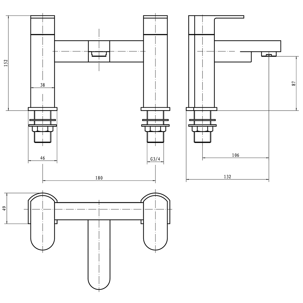 Vellamo George Bath Filler Tap