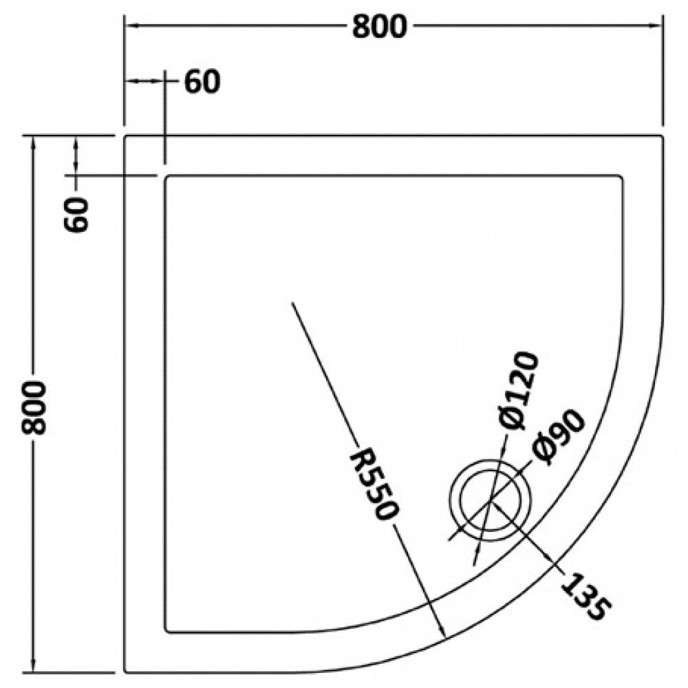Drench MineralStone 40mm Low Profile Quadrant Shower Tray