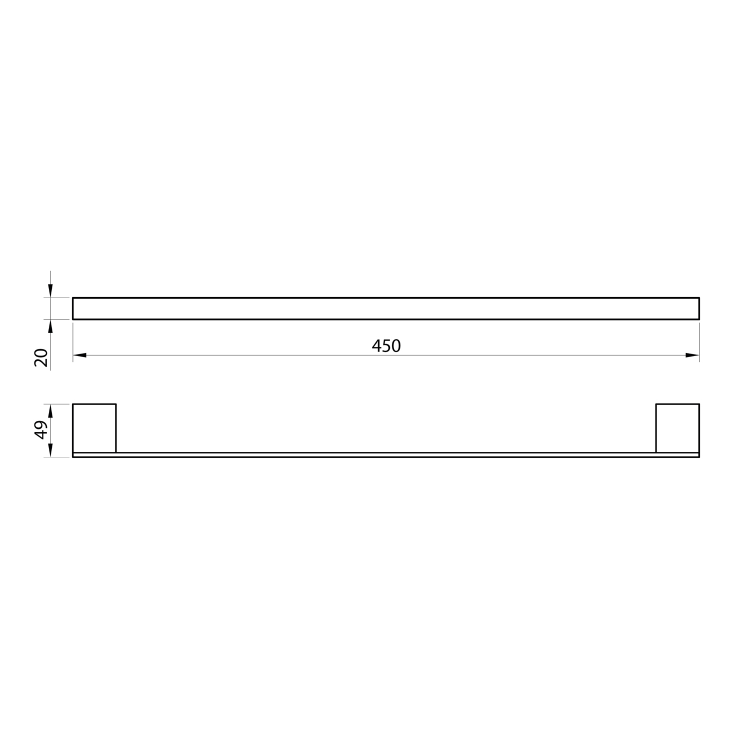 Vellamo Reve Towel Rail 450mm